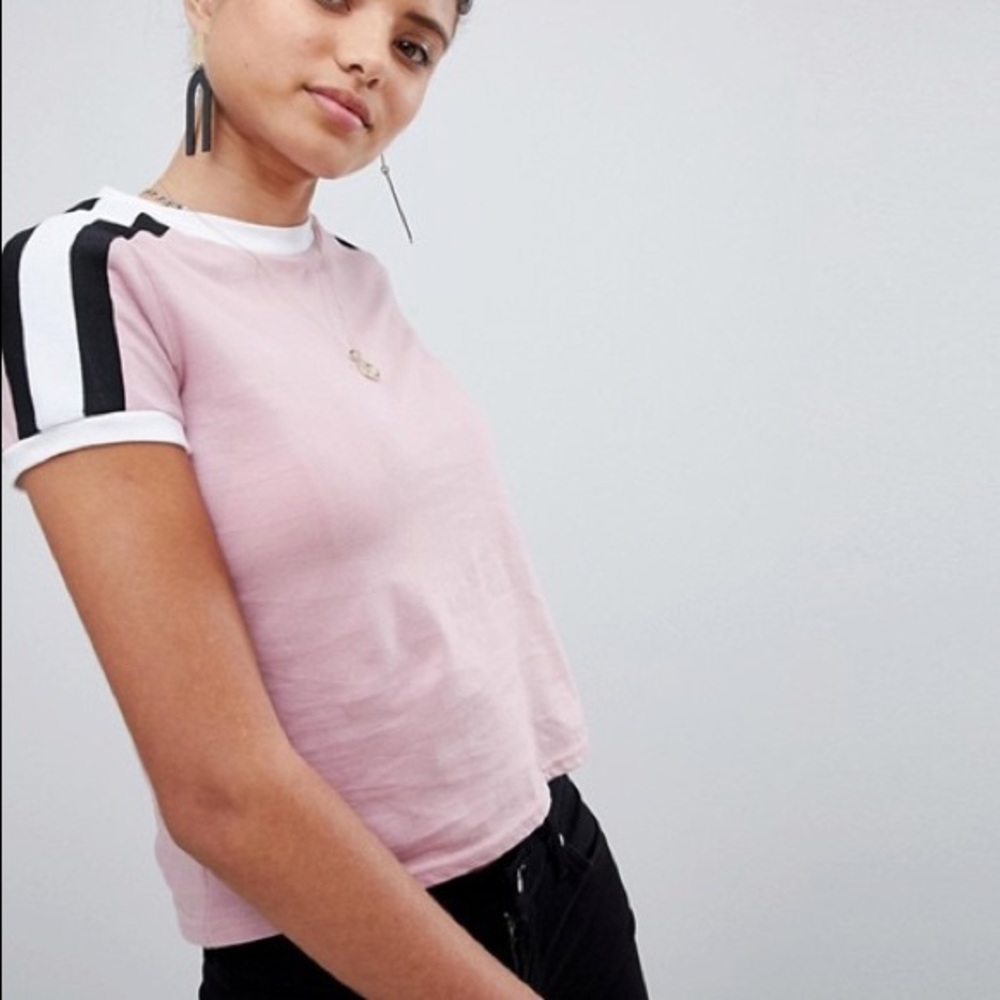 Pink striped tee
